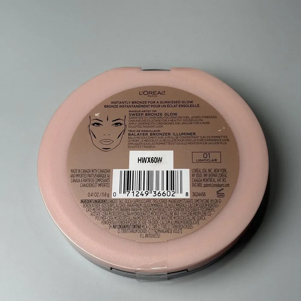 NEW LOREAL PARIS TRUE MATCH LUMI BRONZE IT  # 01 Light Clair